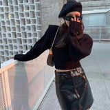 casual outfits High Waist Thread Pullover V-neck Tight Waist Short Twist Sweater Women's Fashionable Slimming Autumn and Winter New