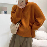 2000s fashion Japanese Style Retro Pile Turtleneck Sweater Women's Loose Lazy Outer Wear Niche Autumn and Winter New Soft Glutinous Style Pullover Top