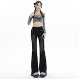 2000s fashion Skinny Jeans Women's Autumn and Winter New Pocket High Waist Slimming Small Mop Horseshoe Flared Pants