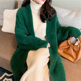 business casual outfits Korean Style Autumn and Winter New Style Faux Mink Velvet Sweater Women's Cardigan Outer Wear over the Knee Long Loose Overcoat Women's Coat