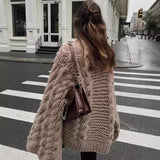 fall outfits 2024 Spring and Autumn Fashion Elegant round Neck Bell Sleeve Knitted Sweater Loose All-Match Top