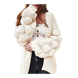 90s fashion Lantern Sleeve plus Size Sweater Women's Coat Autumn and Winter New Loose Thick Wool Knitted Cardigan