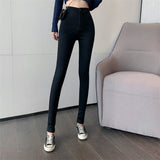 outfit inspo fall Smoky Gray Skinny Jeans Women's Autumn New High Waist Slimming Stretch Hot Girl Horn Mop Pants Ins Fashion