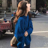 women’s fall fashion Autumn and Winter Thickened Maillard Vintage Twist Sweater Women's Loose Outer Wear Thick Needle Sweater Lazy Style Sweater