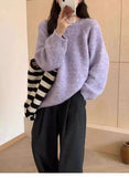 frat outfits Women's Thick Sweater Autumn and Winter New Korean Style Mid-Length Sweater Loose Lazy Style Soft Glutinous Long Sleeve Top