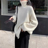 outfit inspo fall Autumn and Winter New High Lapel Double Zipper Women's Elegant Lazy Style Mid-Length Loose Western Style Sweater Trendy Sweater