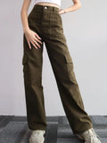 运费8 Y2K Women Vintage Cargo Pants Streetwear Techwear Korean Harajuku Parachute Pants Beige Sweatpants Wide Leg Joggers Trousers LANFUBEISI