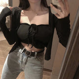 Summer Slim Fit Open Back Sexy Chest Cushion Strap Women Crop Tops Sexy Solid Color Camisole Women Clothing LANFUBEISI