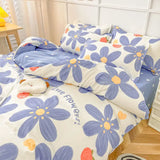 LANFUBEISI Kawaii Bedding Set Kids Adult Flat Sheet Duvet Cover Pillowcase Single Double Full Size Bed Linen Floral Cherry Home Textile LANFUBEISI