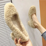 LANFUBEISI Designer's New Winter High-heeled Shoes with Lambswool Curly Plush Banquet with One Pedal and Thick Bottom Shoes for Women