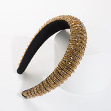 Handwoven Crystal Hair Bands From Europe And America, Women's Baroque Sponge Thickened Headband, Simple Hair Accessories LANFUBEISI