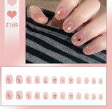 Y2K Style Fake Nails Nude Color Press on Nails Gradient Pink Star Designs Artificial Fingernail Tips Women Girls DIY False Nails LANFUBEISI
