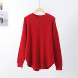 Casual Loose Knit Pullover Women Solid O-neck Fluffy Sweater Female 2023 Autum Warm Soft Fashion Long Sleeve Lady Knitwear LANFUBEISI