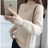 WTEMPO Spring Autumn Winter Knitwear Women Sweaters Fashion Casual Warm Knit Cable Jumper Female Turtleneck Sweater LANFUBEISI