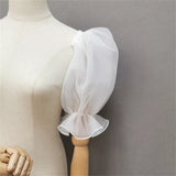 Removable Half Sleeves Wedding Accessories Organza Puffy Sleeves Formal Party Bride Gloves Bridal Sleeves Detachable LANFUBEISI