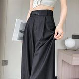 Vintage Women's Denim Jeans Women's Wide Leg Pants 2024 New Summer Spring High Waist Casual Loose Trousers Female LANFUBEISI