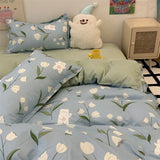 LANFUBEISI Korean Style Bedding Set Boys Girls Twin Queen Size Duvet Cover Flat Sheet Pillowcase Bed Linen Kids Adult Fashion Home Textile LANFUBEISI