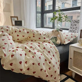 LANFUBEISI Korean Style Bedding Set Boys Girls Twin Queen Size Duvet Cover Flat Sheet Pillowcase Bed Linen Kids Adult Fashion Home Textile LANFUBEISI