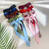 1pcs Sweet Long Hair Bow Clips Ribbon Tassel Bowknot Hiar Clips For Girls Chidlren Boutique Barrettes Hair Accessories LANFUBEISI