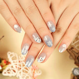 24Pcs Almond Press on Nails Y2K Star Diamond Designs for Cool Girls Nude Color Fake Nails for Women Fukk Cover False Nail Tips LANFUBEISI