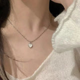 Y2K Crystal Butterfly Pendant Necklace Women Light Luxury Egirl Punk Heart Grunge Clavicle Chain Fashion Jewelry Party Gift 2023 LANFUBEISI