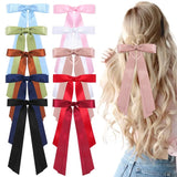 1pcs Sweet Long Hair Bow Clips Ribbon Tassel Bowknot Hiar Clips For Girls Chidlren Boutique Barrettes Hair Accessories LANFUBEISI