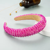 Handwoven Crystal Hair Bands From Europe And America, Women's Baroque Sponge Thickened Headband, Simple Hair Accessories LANFUBEISI