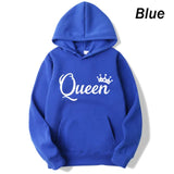 Fashion Men Women Long Sleeve Pullover Hooded Sweatshirts Unisex King and Queen Print Hoodies Casual Streetwear Couple Sweat LANFUBEISI