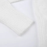 White Sweater Women 2023 Autumn Winter Soft Warm Clothes Long Sleeve Pullover Sweaters V Neck Slim Knitted Crop Tops Pull Femme LANFUBEISI