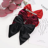 Velvet Sweet Bow Hairpins Solid Color Bowknot Hair Clips For Girls Satin Butterfly Barrettes Duckbill Clip Kids Hair Accessories LANFUBEISI