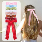 1pcs Sweet Long Hair Bow Clips Ribbon Tassel Bowknot Hiar Clips For Girls Chidlren Boutique Barrettes Hair Accessories LANFUBEISI