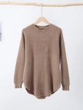 Casual Loose Knit Pullover Women Solid O-neck Fluffy Sweater Female 2023 Autum Warm Soft Fashion Long Sleeve Lady Knitwear LANFUBEISI