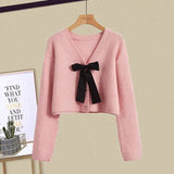 Spring and Autumn New Fashion Set Women's Korean Edition Slimming Knitted Cardigan Versatile Fishtail Skirt Two Piece Set LANFUBEISI