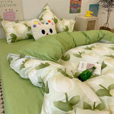 LANFUBEISI Korean Style Bedding Set Boys Girls Twin Queen Size Duvet Cover Flat Sheet Pillowcase Bed Linen Kids Adult Fashion Home Textile LANFUBEISI