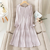 Court Style Princess Nightdress Spring Women Long Nightgown Elegant Retro Sleepwear Sexy Sweet Nightwear Casual Home Dress LANFUBEISI