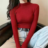 New Knitting Pullover Sweater Long Sleeve Bottom Shirt Slim Turtleneck Sweaters Autumn Winter Soft Blouse Jumpers For Women 2023 LANFUBEISI