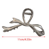 2024 Hot Metal Claw Bow Knot Metal Shark Clip Silver Hair Claw Style Advanced Versatile Back Head Spoon Hair Ornament Headwear LANFUBEISI