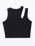 Sexy Rib-knit Tank Top for Women Summer Solid O-neck Sleeveless Crop Tops Street Vintage Korean Fashion Shirt Vest Y2K Clothes LANFUBEISI