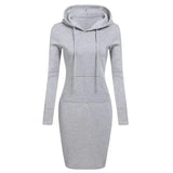 Ladies Dress Autumn Women Hooded Dresses Hoodies Women Sweatshirts Women Hoodies Dress Tops Ladies Clothing LANFUBEISI