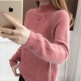 WTEMPO Spring Autumn Winter Knitwear Women Sweaters Fashion Casual Warm Knit Cable Jumper Female Turtleneck Sweater LANFUBEISI