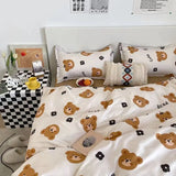 LANFUBEISI Korean Style Bedding Set Boys Girls Twin Queen Size Duvet Cover Flat Sheet Pillowcase Bed Linen Kids Adult Fashion Home Textile LANFUBEISI