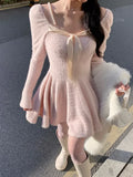 LANFUBEISI DRESS TO IMPRESS Spring winter Korean Fashion Party Sexy knit Mini vestidos elegante Women Sweater Dress robe femme pull femme y2k clothes