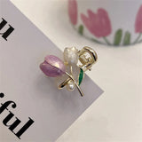 New exquisite flower pearl small clip clip hair clip ladies pink sweet broken hair side bangs clip hair accessories headdress LANFUBEISI