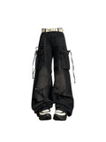 Women's Black Gothic Baggy Cargo Jeans with Star Harajuku Y2k 90s Aesthetic Denim Trousers Emo 2000s Jean Pants Vintage Clothes LANFUBEISI