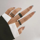 The Tide Cool Ring Set Female Korean Ring Ring Net Red Jewelry Not Fade Color Ring Cold Wind Hip Hop Index Finger Ring LANFUBEISI