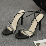 LANFUBEISI 2024 New Arrival Summer Fashion Sexy Cross Strap Stiletto Sandals Elegant Banquet Party High Heels Wedding Bridesmaid Shoes LANFUBEISI