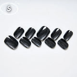 10Pcs Handmade Nail Set French Cat Eyes Red Nails Long Press on Nails Almond Reusable Acrylic Fake Nails with Glue Stick-on LANFUBEISI