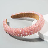 Handwoven Crystal Hair Bands From Europe And America, Women's Baroque Sponge Thickened Headband, Simple Hair Accessories LANFUBEISI