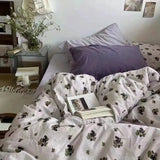 LANFUBEISI Korean Style Bedding Set Boys Girls Twin Queen Size Duvet Cover Flat Sheet Pillowcase Bed Linen Kids Adult Fashion Home Textile LANFUBEISI