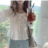 New Spring Women White Linen Cotton Blouses Girls Casual Shirt Women Long Sleeve Tops Korean Femme Soft Blusas LANFUBEISI